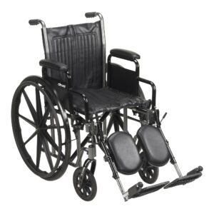 Wheelchair McKesson Dual Axle Desk Length Arm Swing-Away Footrest Black Upholstery 16 Inch Seat Width Adult 250 lbs. Weight Capacity