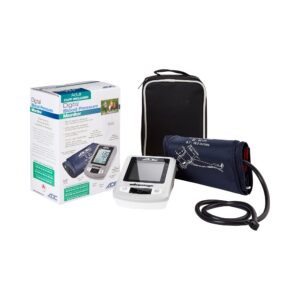 Advantage™ 6021N Blood Pressure Monitor | 22-42 cm Cuff Clinically Validated Accuracy: BHS AA rating guarantees top-tier precision. (Consider bolding "Clinically Validated Accuracy" or "top-tier precision") Personalized Inflation: Smart Logic™ Technology determines the optimal inflation level for each user. (Consider bolding "Personalized Inflation" or "optimal inflation") Irregular Heartbeat Detection: Detects and alerts you to irregular heartbeats. (Consider bolding "Irregular Heartbeat Detection") Automated Operation: Automatic inflation and deflation control for easy use. (Consider bolding "Automated Operation") Dual-User Memory: Stores up to 99 readings with date and time for two users. (Consider bolding "Dual-User Memory" or "99 readings") Comfortable Cuff: Self-adjusting, latex-free D-Bar cuff fits arm sizes 8.7"–16.5" (22–42 cm). (Consider bolding "Comfortable Cuff" or "Self-adjusting") Power Saving: Auto-off feature for extended battery life. (Consider bolding "Power Saving") Latex-Free: Made without natural rubber latex. (Consider bolding "Latex-Free") Optional Power: AC adapter available (sold separately). (Consider bolding "Optional Power")